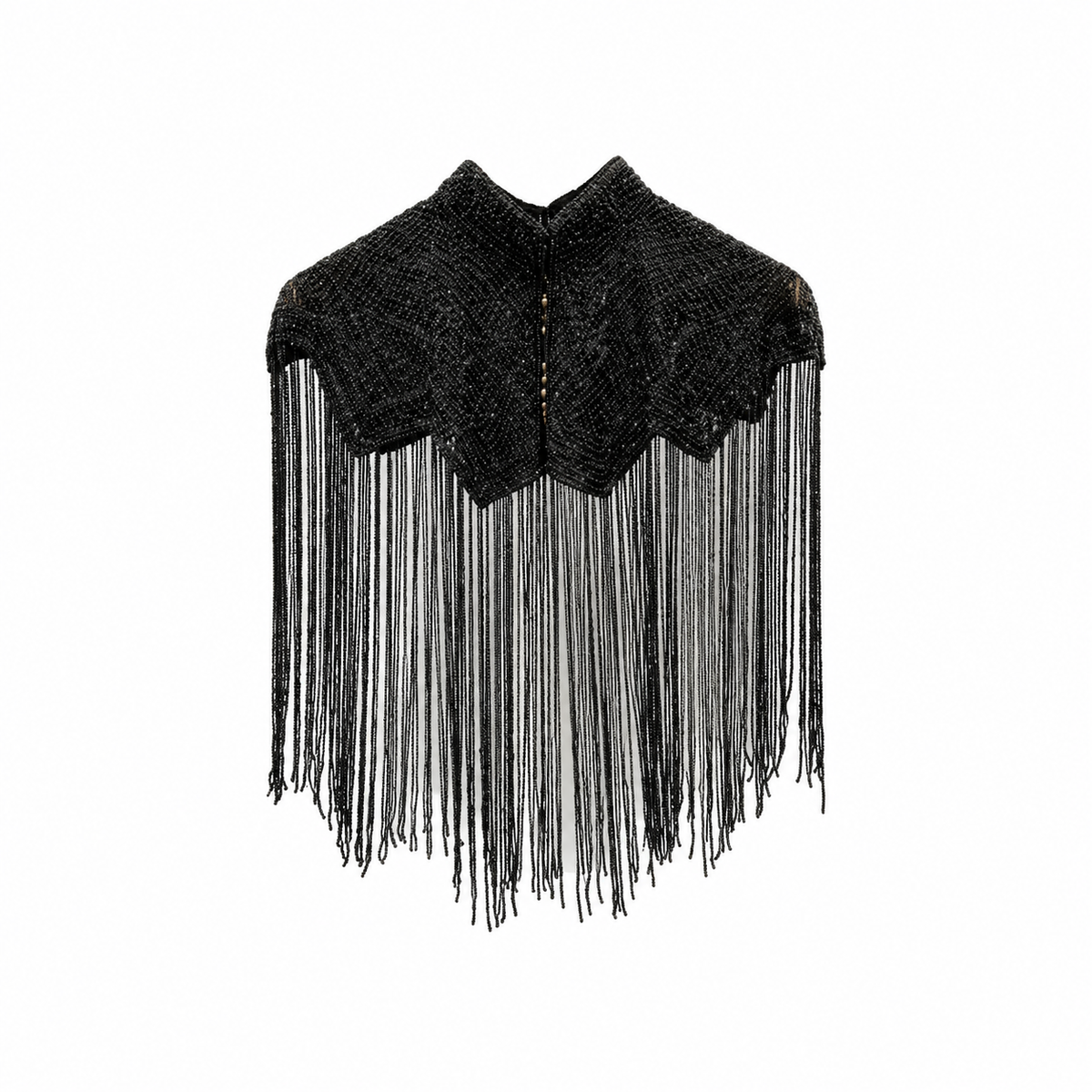 Into the Night Black Beaded Cape