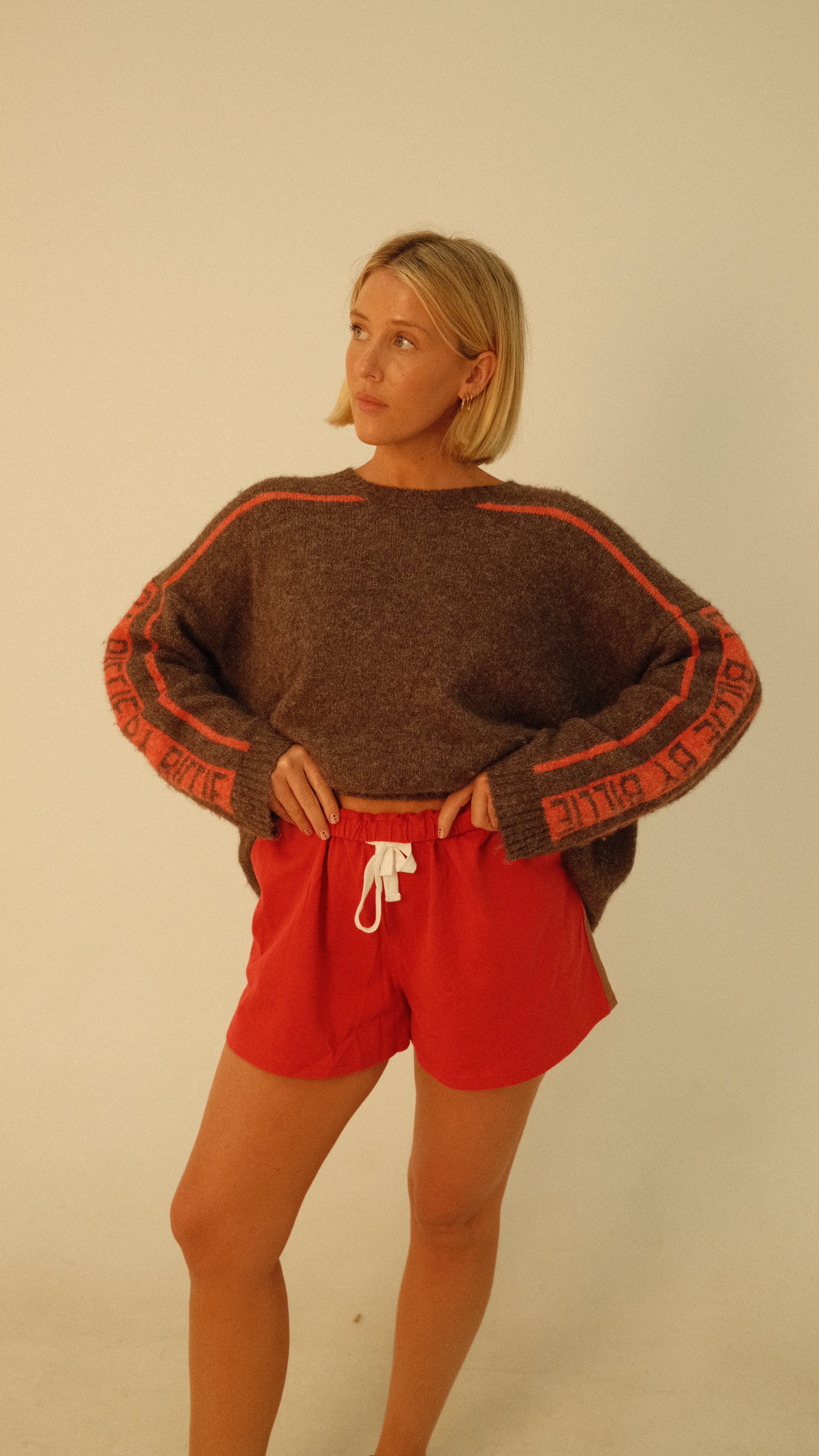 By Billie Knit - Brown / Cherry Tomato