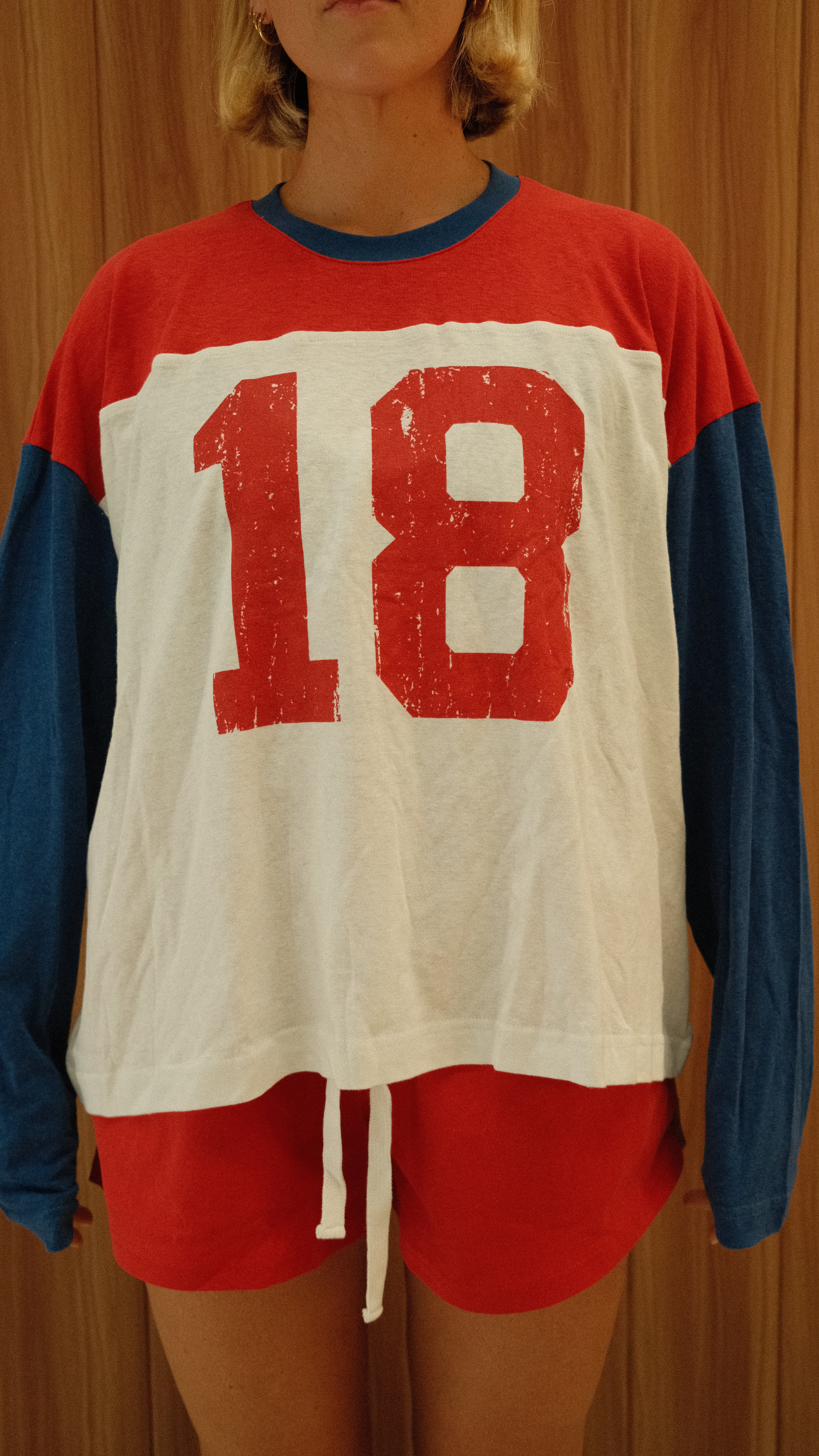 Established L/S Tee - Red / Blue