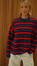Isabel Knit - Blue / Red Stripe