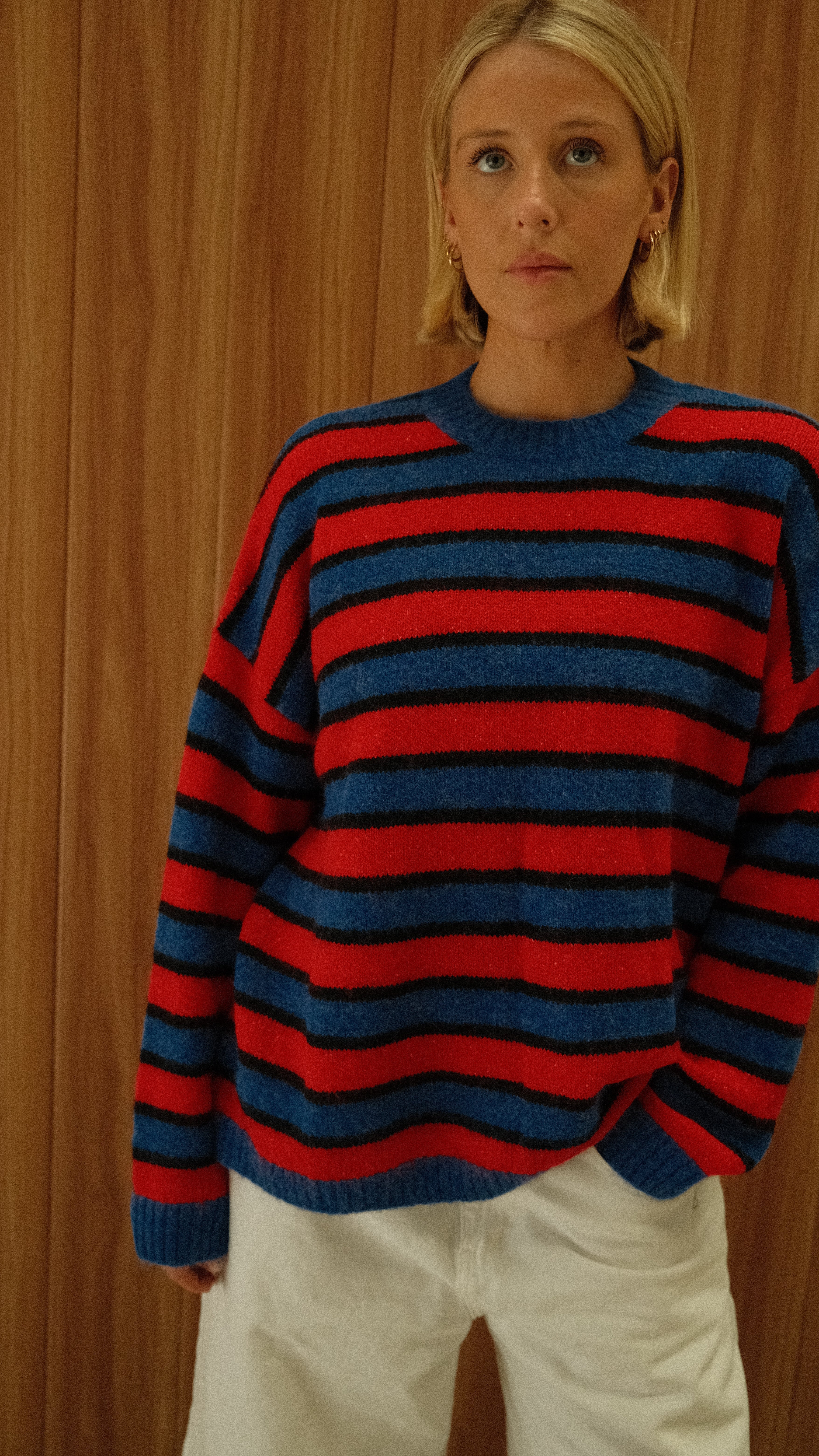 Isabel Knit - Blue / Red Stripe