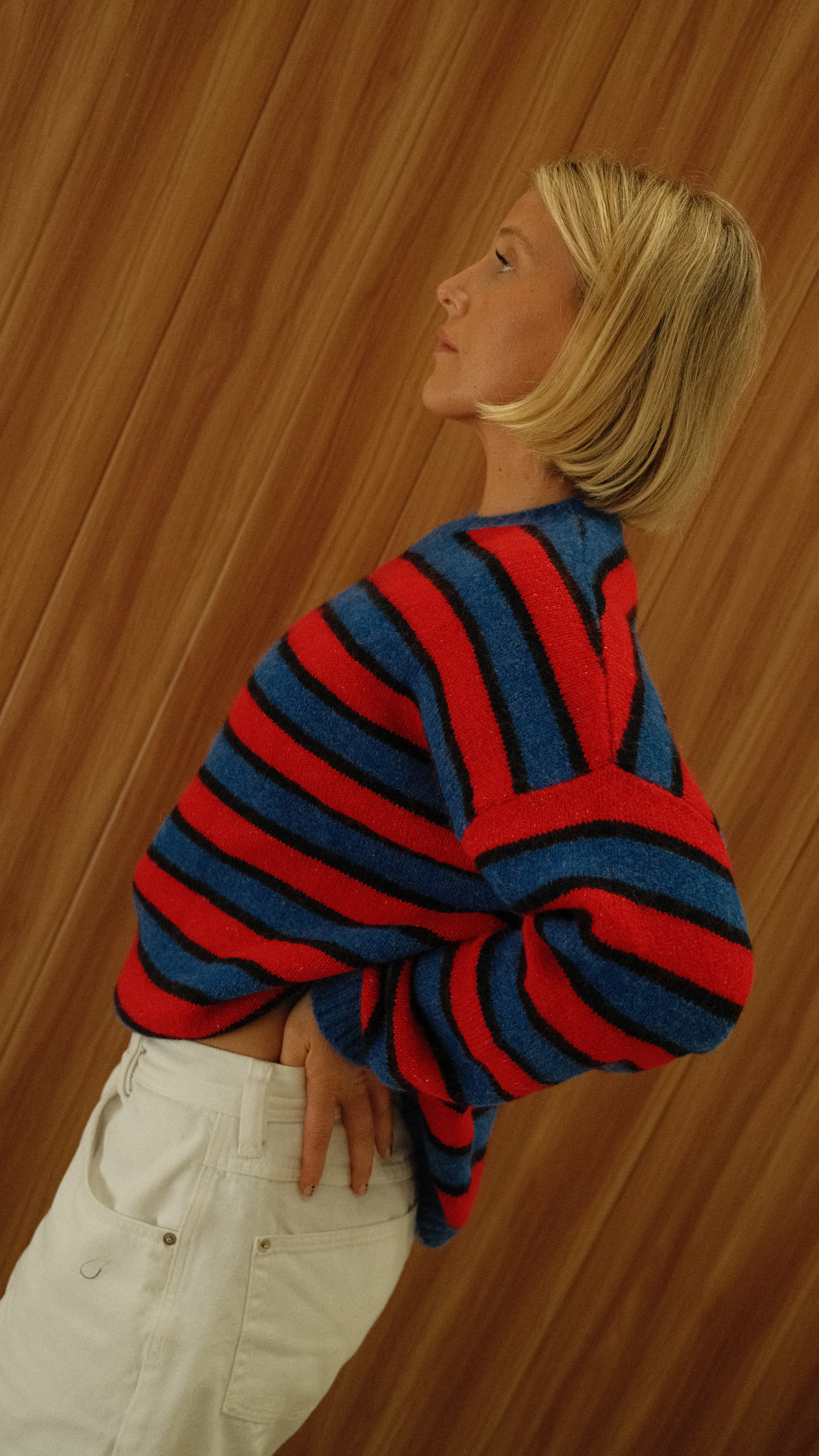 Isabel Knit - Blue / Red Stripe