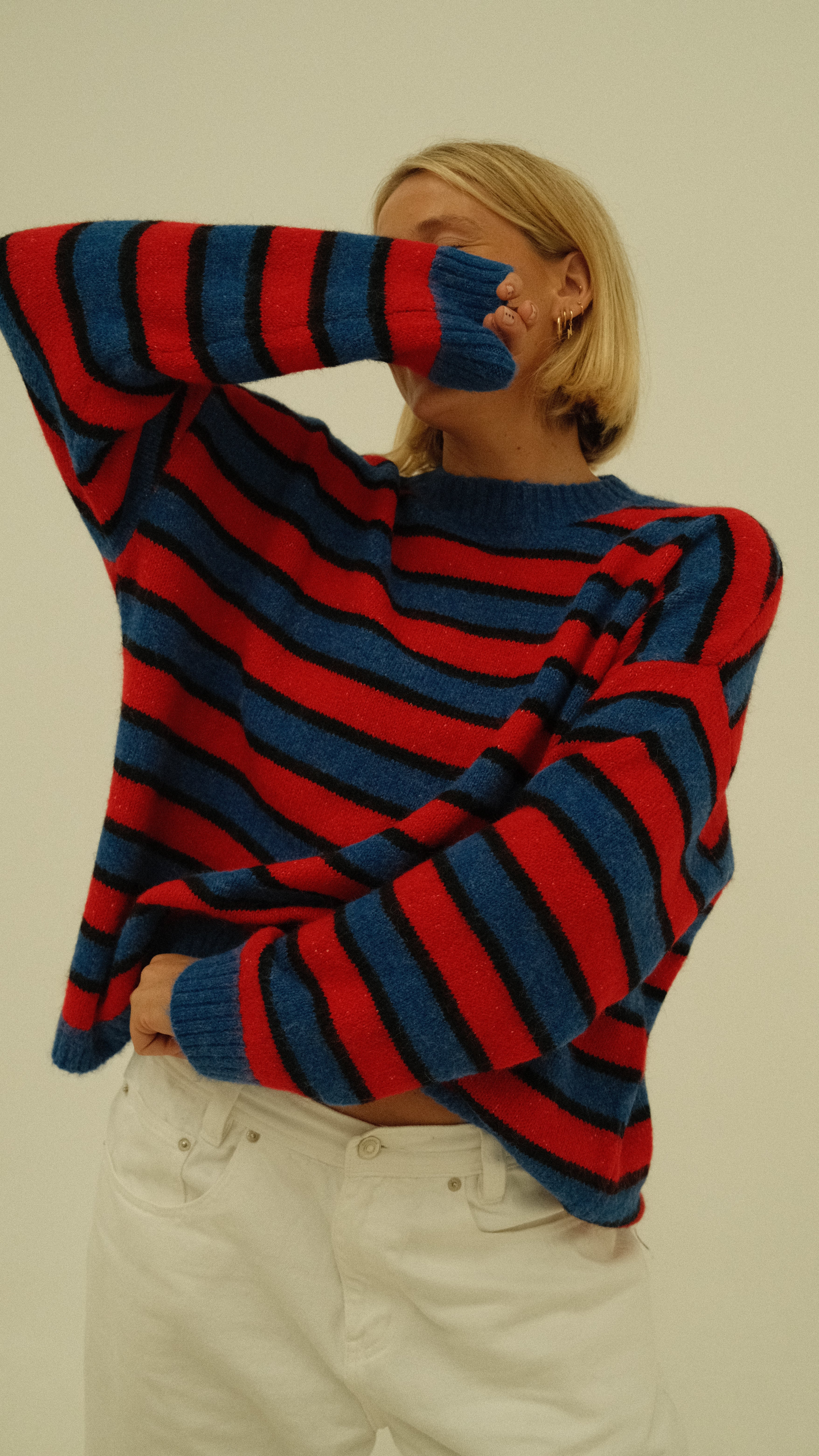 Isabel Knit - Blue / Red Stripe