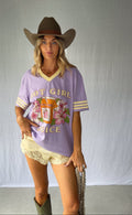 Hot Girl Juice Tee - lilac oversized graphic tee front