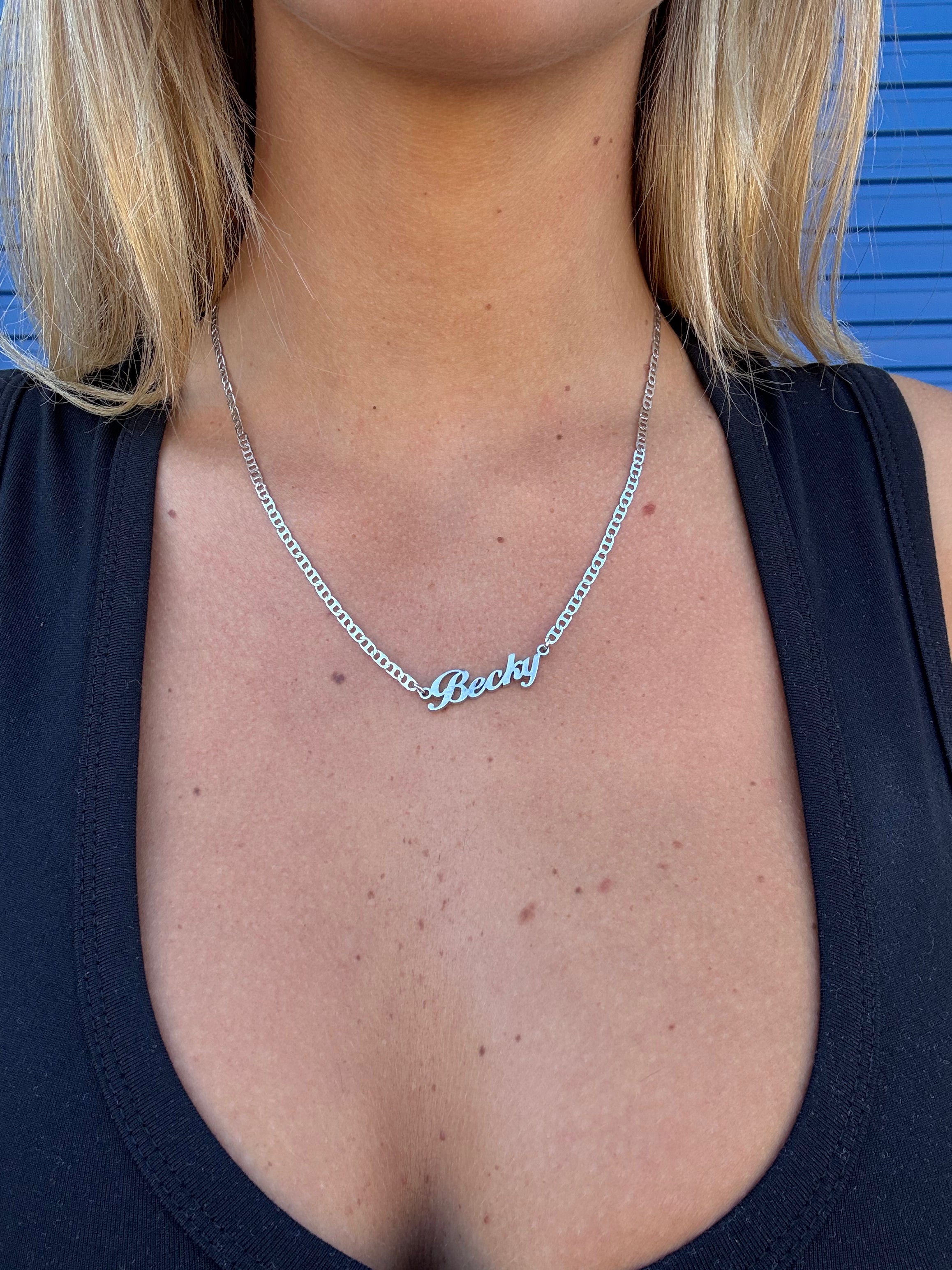 Custom Name Necklace, Silver