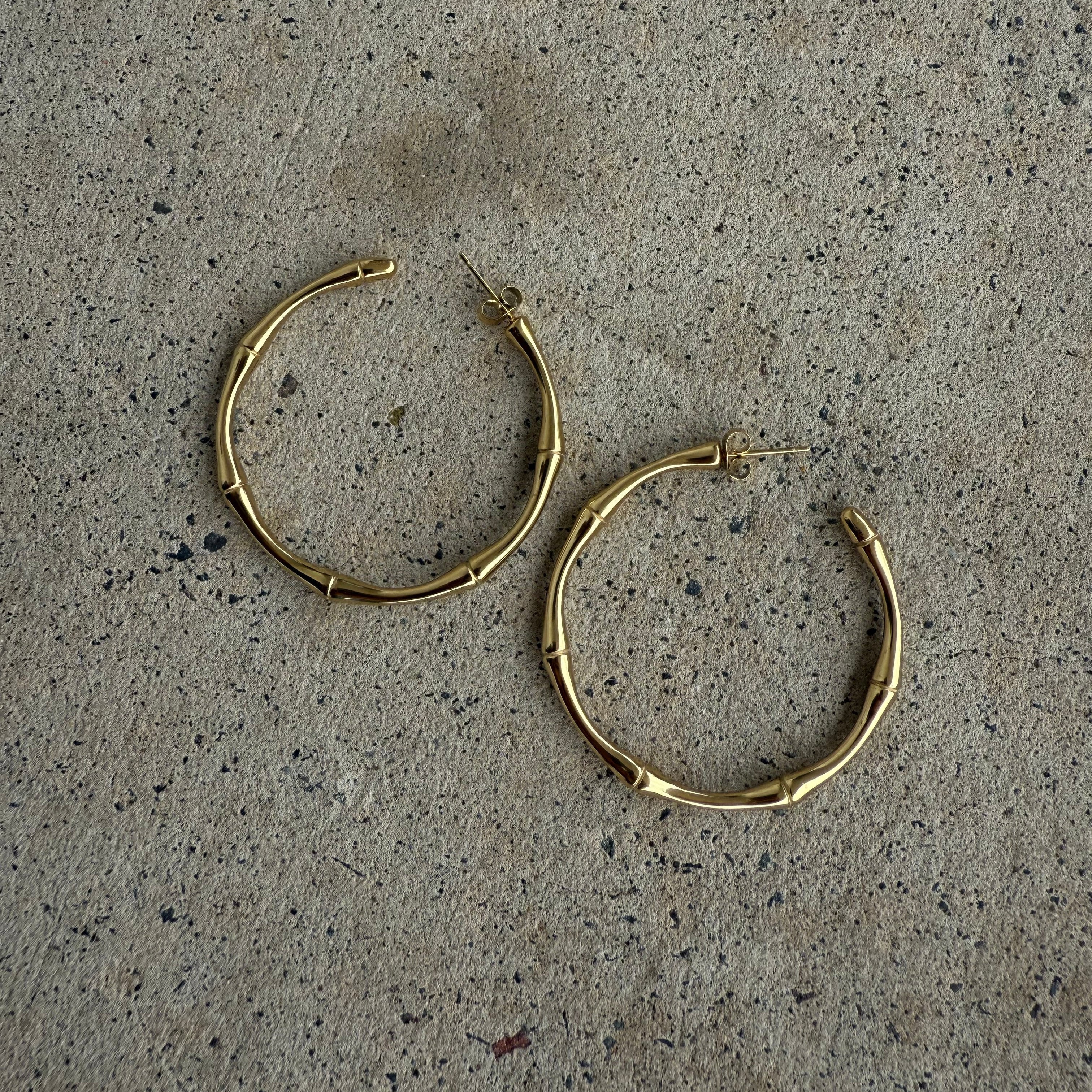 Bamboo Hoops - Gold