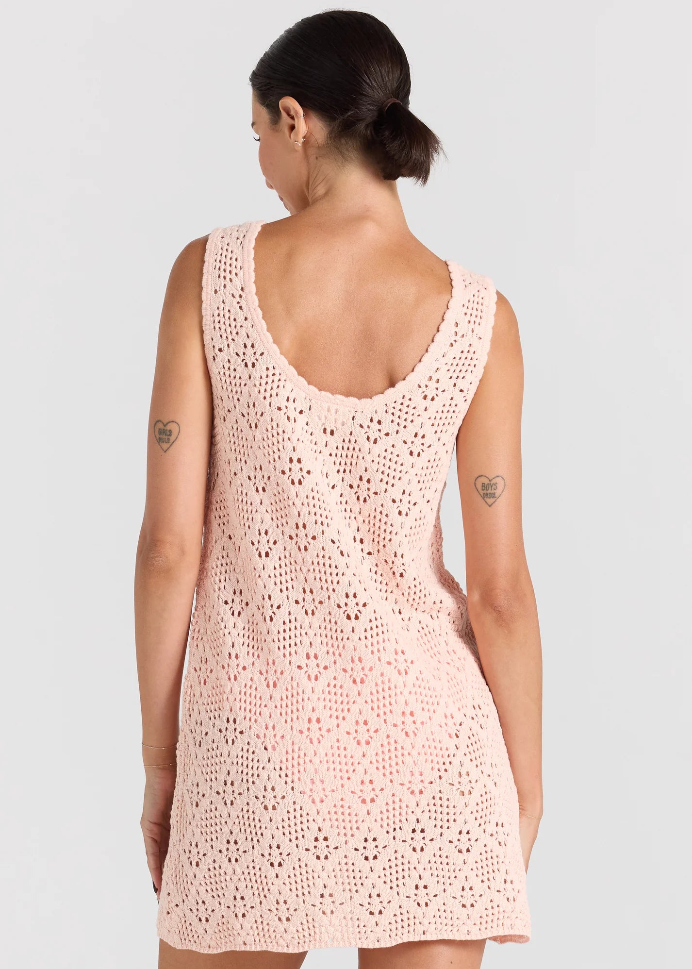 Messina U Crochet Knit Dress - Peony