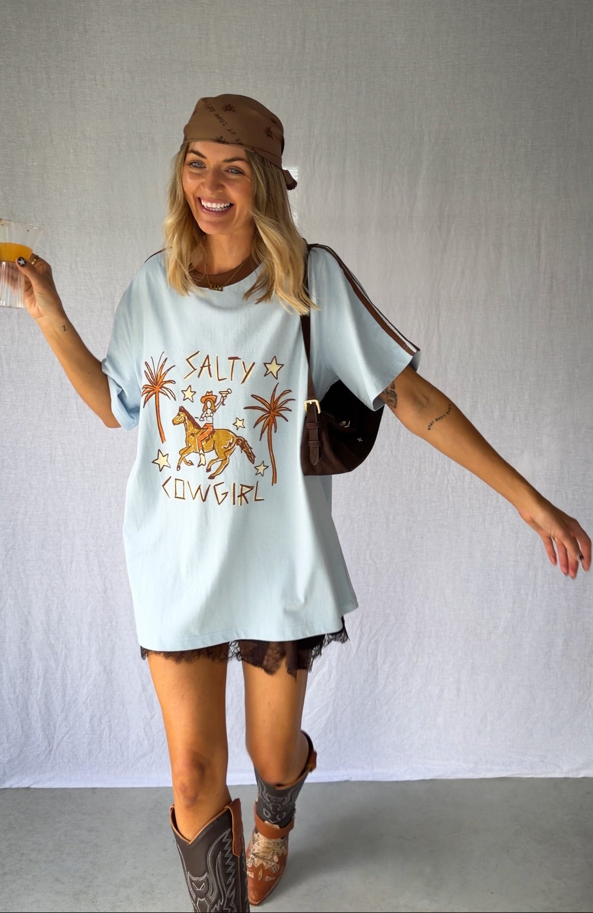 Salty Cowgirl Tee detail