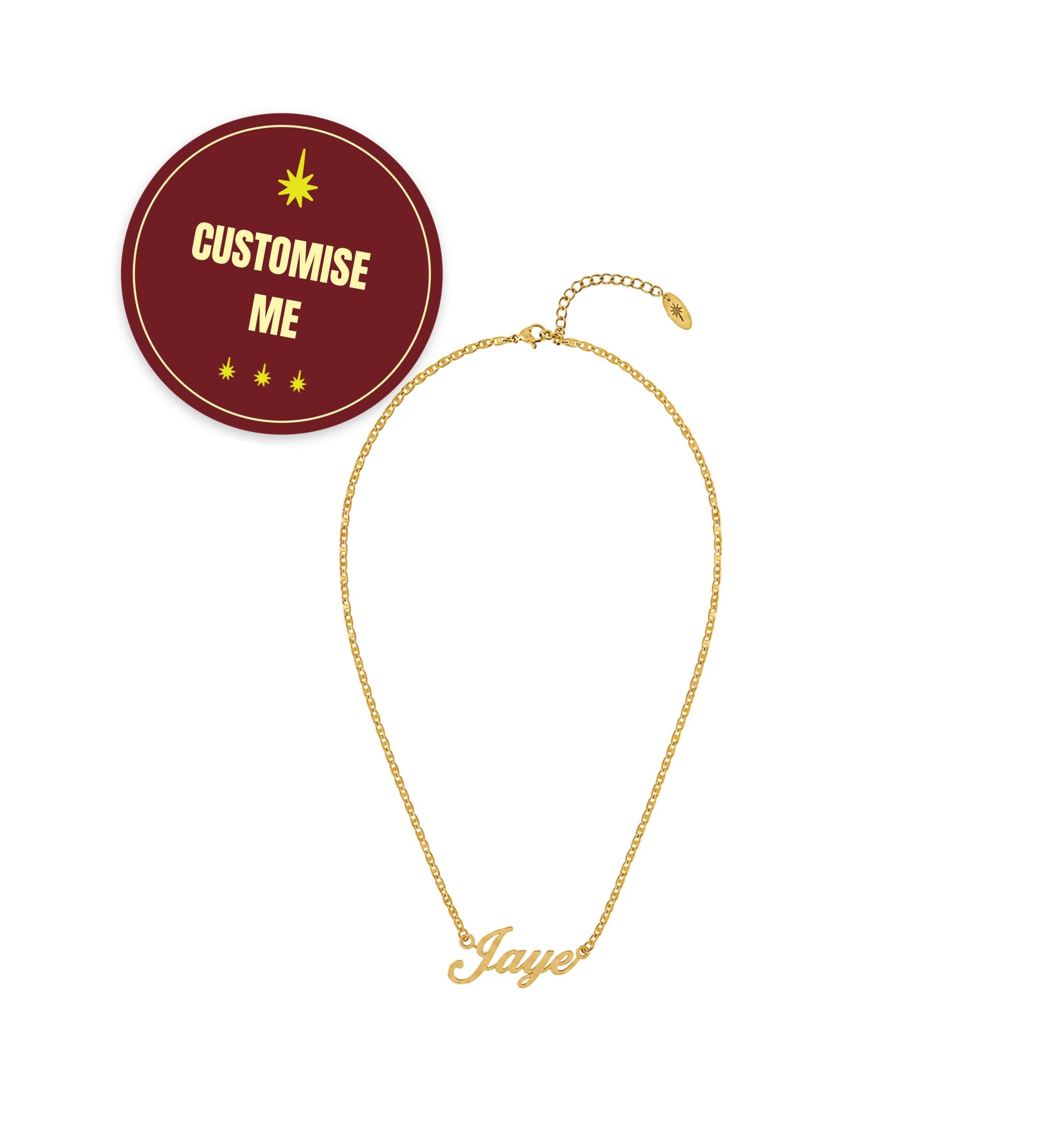 Custom Name Necklace, 18k Gold Plated