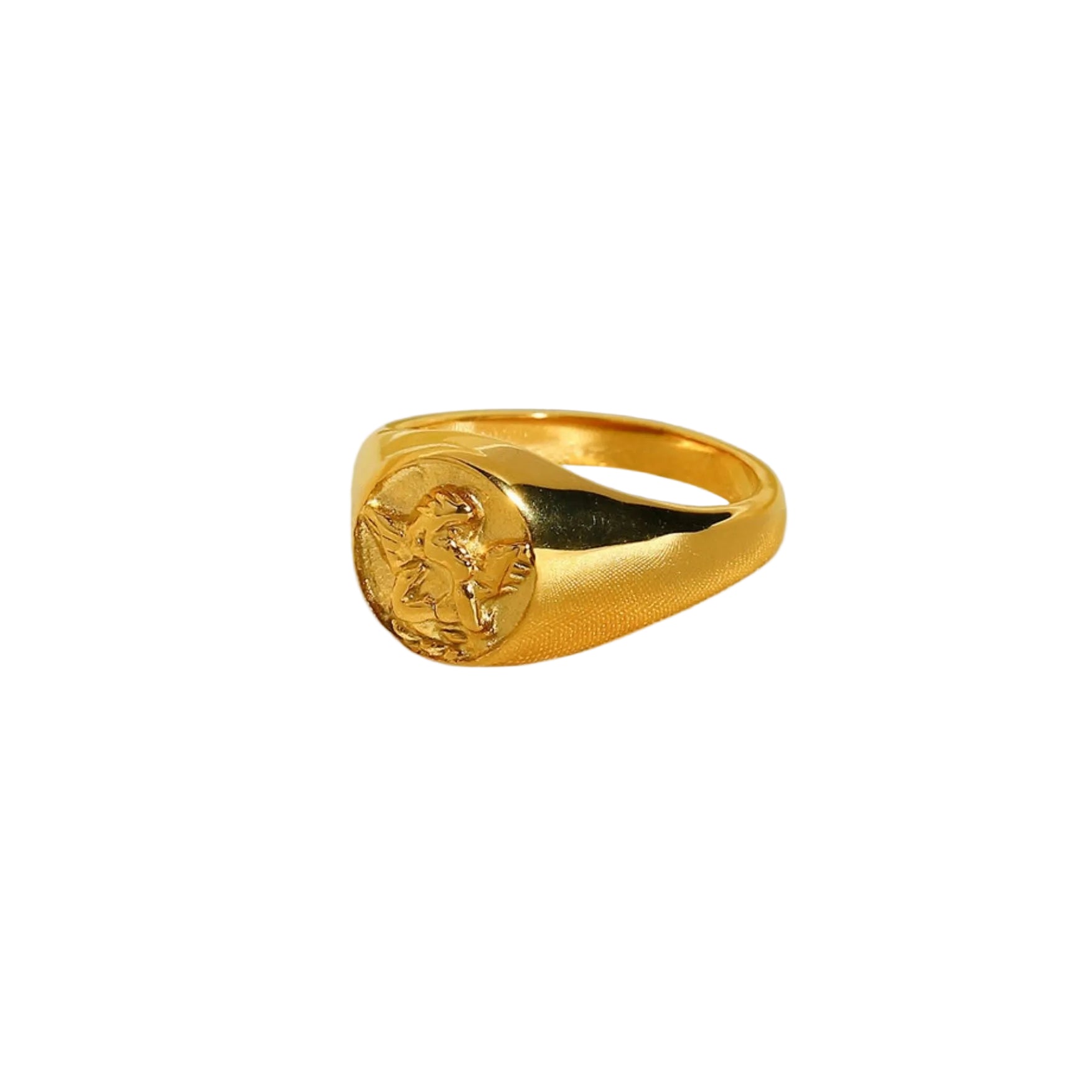 Cupid Signet Ring – 18K Gold Plated