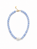 Blue Stone & Freshwater Pearl Necklace