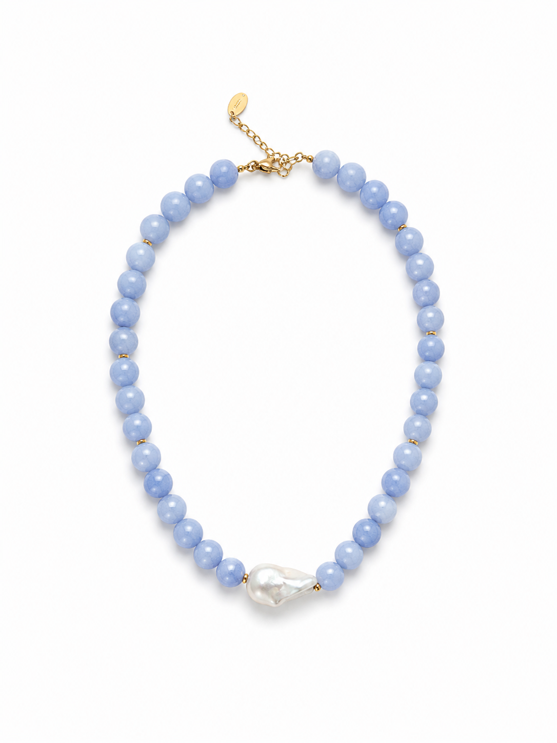 Blue Stone & Freshwater Pearl Necklace
