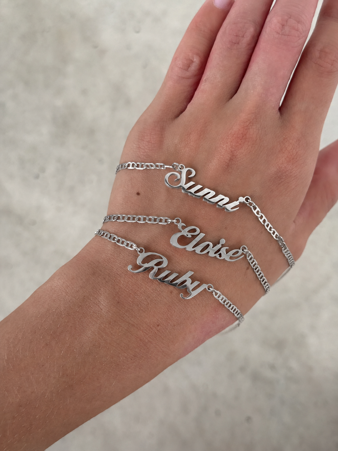 Custom Name Necklace, Silver