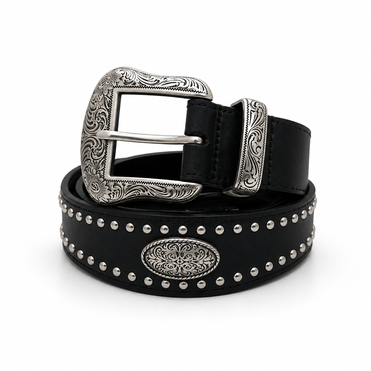 Studded Western Belt – Black