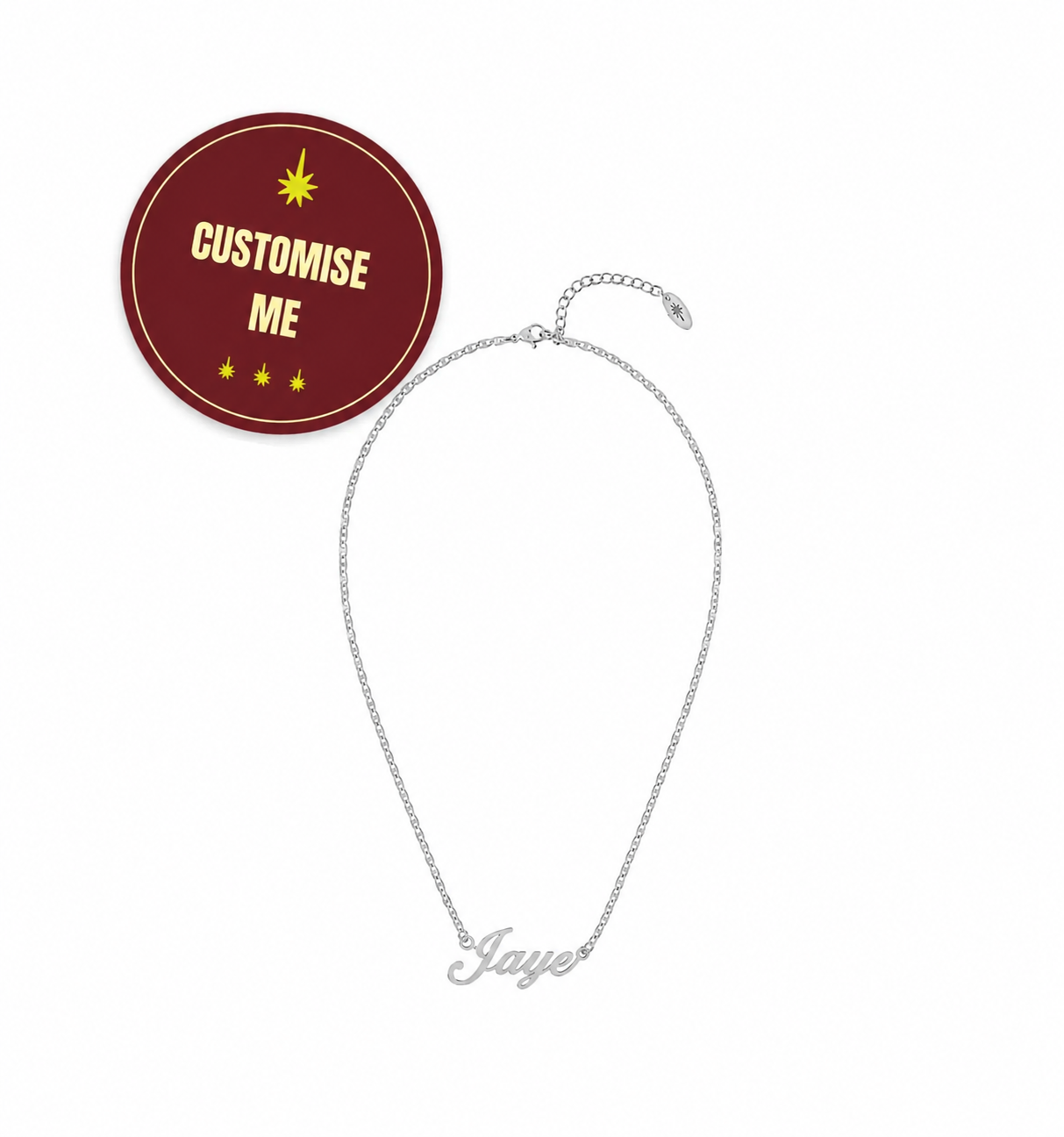 Custom Name Necklace, Silver